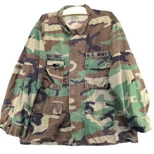 U.S. Army Tru Spec Woodland Camo Jacket Men's Large Pockets Military